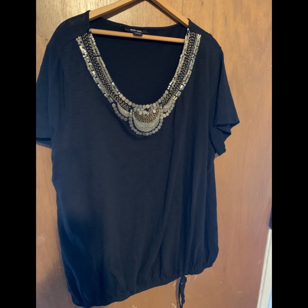 Women’s Style & Co black decorative blouse